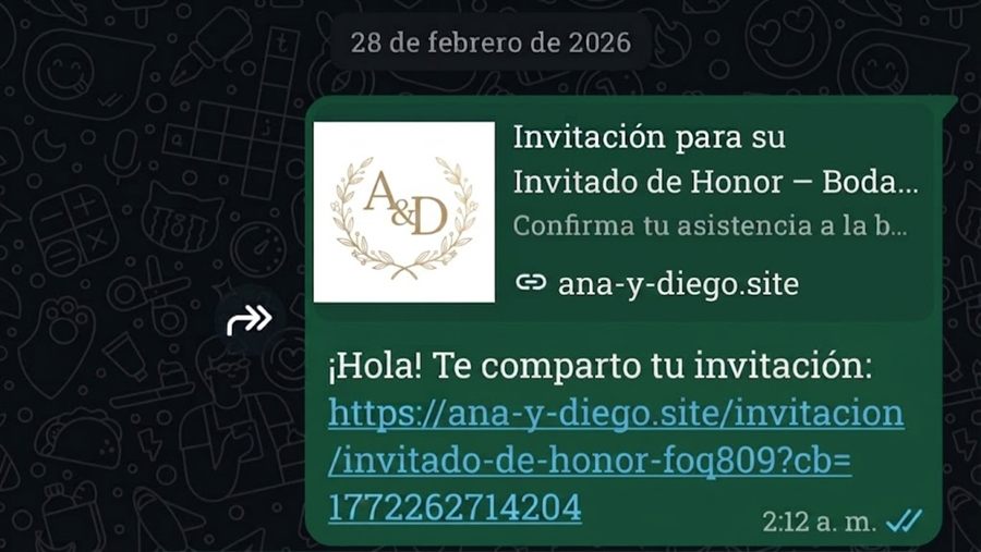 Cómo se ve el link al compartirlo por WhatsApp